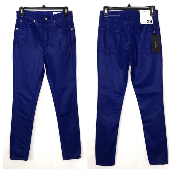 RAG & BONE High Rise Ankle Skinny Coated Jeans NWT - Picture 3 of 10